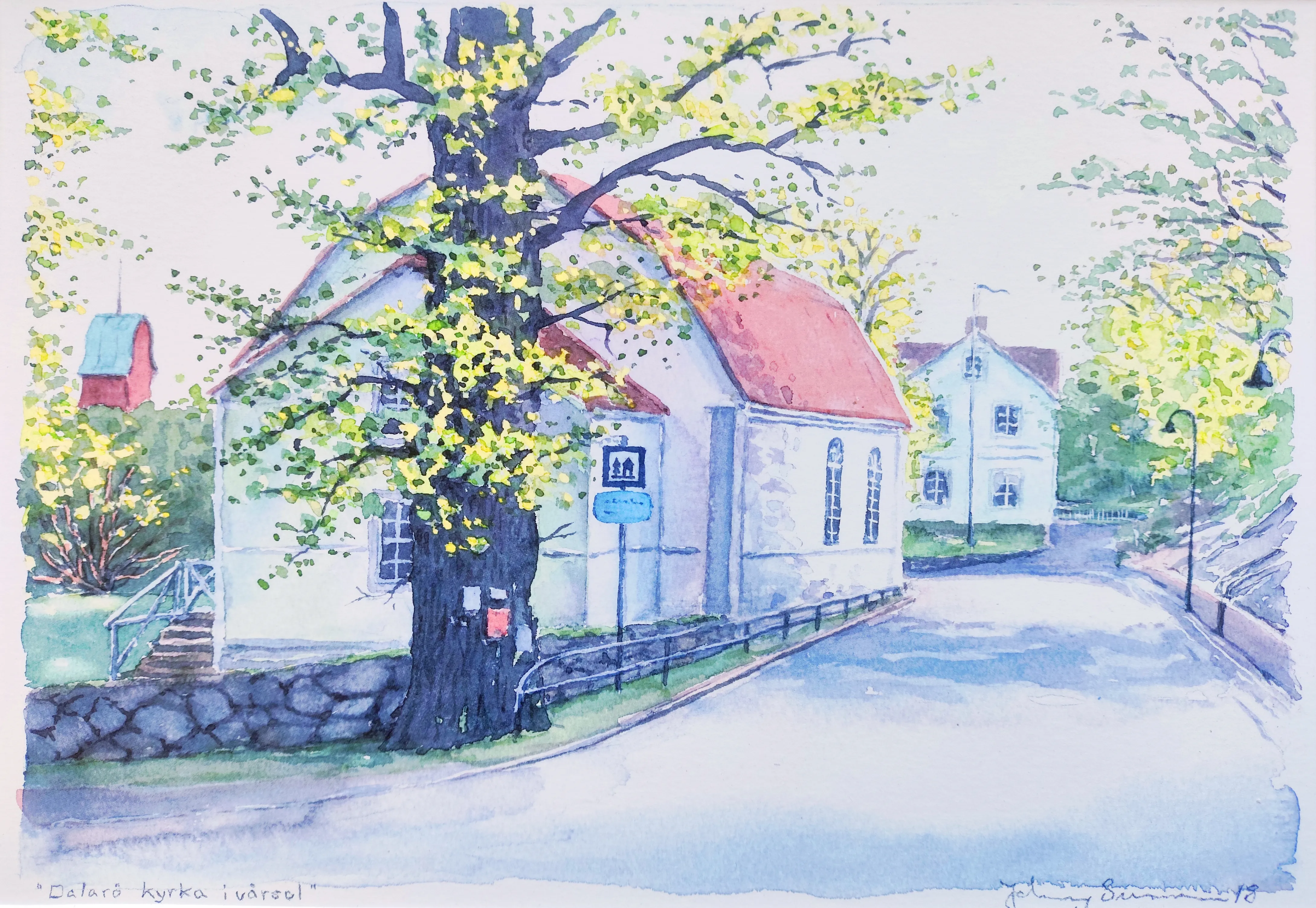 Dalarö kyrka i vårsol